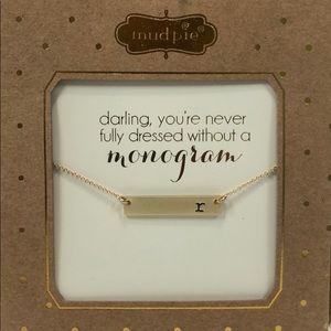 Mud Pie Chelsea Initial r Bar Necklace